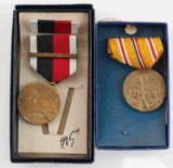 WWII AMERICAN CAMPAIGN & OCCUPATION BOXED MEDALS