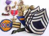 WWII US ARMY BRONZE STAR MEDAL PATCH & BUTTON LOT