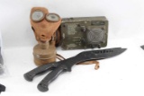 MIXED MILITARY LOT JAPANESE GAS MASK KNIFE