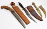 LOT OF 3 DAGGER KNIFE ISLAMIC MEXICAN HAND SAW