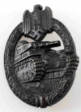 WWII GERMAN 3RD REICH BRONZE PANZER ASSAULT BADGE