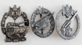 3 WWII GERMAN THIRD REICH BADGES TANK ASSAULT