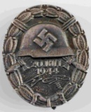 WWII GERMAN WOUND BADGE 1944 HITLER ASSASSINATION