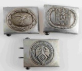 GERMAN WWII BELT BUCKLES LOT OF 3 HITLER YOUTH ETC