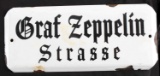 GERMAN WWII STREET SIGN GRAF ZEPPELIN STRASSE