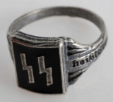 WWII THIRD REICH GERMAN WAFFEN SS SILVER RING