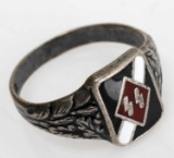 WWII GERMAN WAFFEN SS HITLER JUGEND SILVER RING