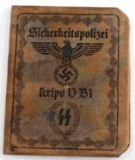 WWII GERMAN THIRD REICH SS POLICE AUSWEIS ID CARD