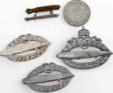 WWI & WWII GERMAN GRAF ZEPPELIN BADGE LOT OF 6