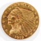 1912 GOLD QUARTER EAGLE INDIAN $2.50 COIN AU