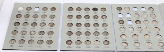 SILVER MERCURY DIME COIN FOLDER LOT OF 69 $6.90