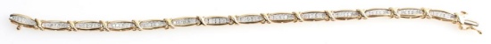 14K YELLOW GOLD & DIAMOND TENNIS BRACELET