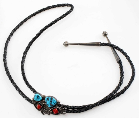 OLD PAWN NAVAJO DONALD DOUGLAS STERLING BOLO