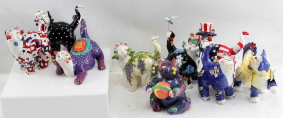 LACOMBE CAT FIGURINE COLLECTION OF 10 DIFERENT