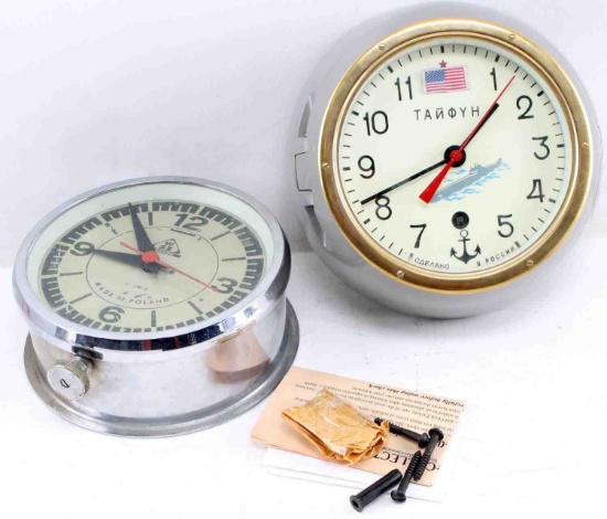 SOVIET RUSSIA USSR SUBMARINE & POLAND SHIP CLOCKS