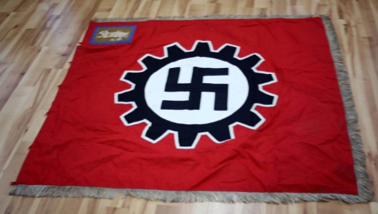 WWII GERMAN THIRD REICH DAF STRAUSBURG BANNER FLAG