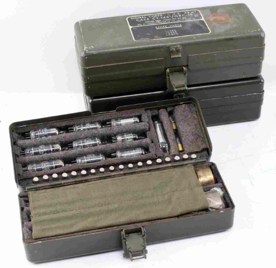 3 WWII SIGNAL CORP CY 145 RADIO SPARE PARTS CASES