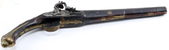 ROSSI GOLD AND WOODEN ORNATE FLINTLOCK PISTOL