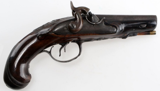 19TH CENTURY DOUBLE BARREL SHORT PERCUSSION PISTOL