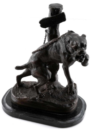 SIGNED BRONZE DOG CHARLES VALTON PASSEZ AU LARG
