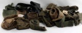 LARGE LOT OF 12 WEB BELTS 8 POUCHES & HOLSTER