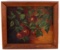 FRAMED OIL ON CANVAS CLOSE UP OF APPLES ON A TREE