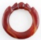 CHINESE ORANGE AGATE DRAGON CARVED BRACELET