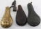 VINTAGE BLACK POWDER FLASK LOT OF THREE