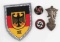 WWII GERMAN THIRD REICH TINNIE PIN & PATCH LOT