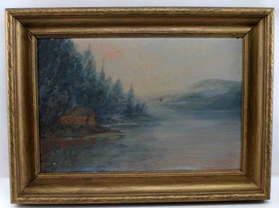 OIL ON BOARD FRAMED SIGNED WATERSCAPE PAINTING