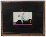 OFFSET LITHOGRAPH ERTE ART DECO PRINT FRAMED