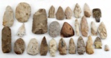 LOT OF 27 SURFACE FIND NATIVE AMERICAN ARROWHEADS