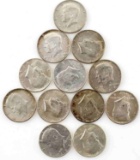 1964 SILVER US KENNEDY HALF DOLLAR LOT OF 12