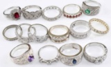 925 STERLING SILVER AND GEMSTONE RING LOT
