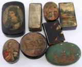 19TH CENTURY PAPER MACHE LACQUER SNUFF BOX LOT