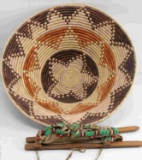 NATIVE AMERICAN WOVEN BOWL & BEADED CRADLE BOARD