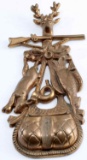 THE HUNT RABBIT PHEASANT AND DEER BRONZE PLAQUE