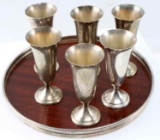 ALVIN STERLING SILVER CORDIAL SET WITH TRAY