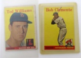BOB CLEMENTE TED WILLIAMS TOPPS BASEBALL CARD LOT