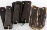 COLT 1911 PLASTIC & ANTLER GRIP LOT OF FOUR