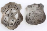 DEPUTY U.S. MARSHALL AND BROTHEL INSPECTOR BADGES