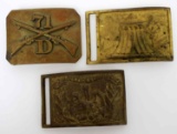 LOT OF 3 CIVIL WAR BRASS BELT BUCKLES