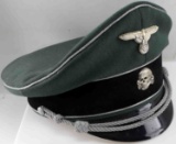 WWII GERMAN WAFFEN SS OFFICERS VISOR CAP