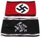 WWII GERMAN THIRD REICH SS ARMBAND LOT OF 2 REPRO