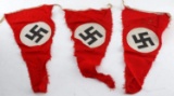 WWII GERMAN THIRD REICH PENNANT FLAG LOT OF THREE