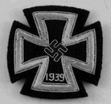 WWII GERMAN IRON CROSS SILVER BULION WIRE PATCH