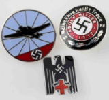 WWII THIRD REICH GERMAN PINS DRK RLB WAFFEN SS