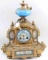 19TH C FRENCH WORKING PAINTED SPELTER MANTLE CLOCK