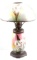 HAND PAINTED FLORAL PATTERN ANTIQUE TABLE LAMP