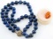 16' STRAND OF LAPIS BEADS & INSECT DOMINICAN AMBER